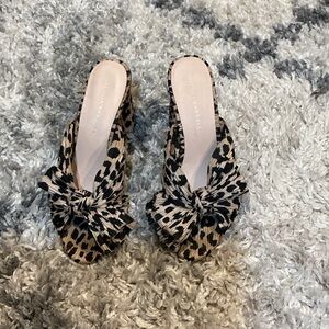 Loeffler Randall Leopard Print Mules